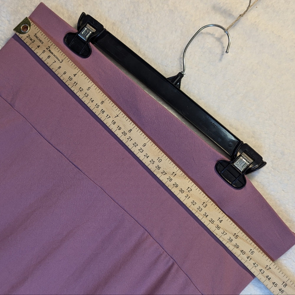 Doublju Mauve Stretchy Midi A-Line Circle Skirt - Picture 4 of 5